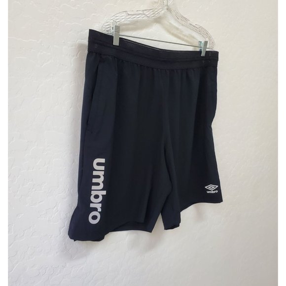 Umbro Shorts XL Black Spell Out Reflective Polyester Spandex - Picture 4 of 5